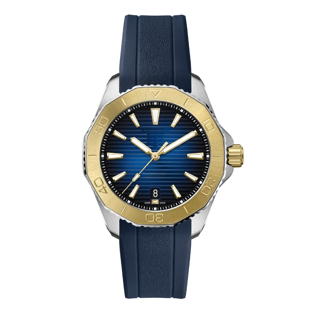 Aquaracer Professional 200 Automatic Date Blue Dial Two-Tone Steel Gold 40mm